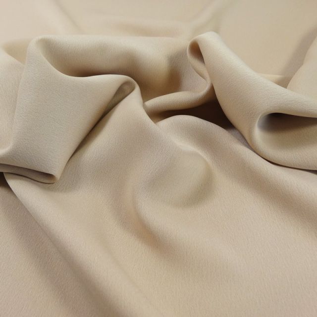 Tissu Crêpe satin mat Beige x10cm