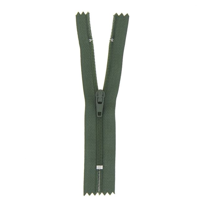 Fermeture nylon non séparable Vert armée - 12 tailles