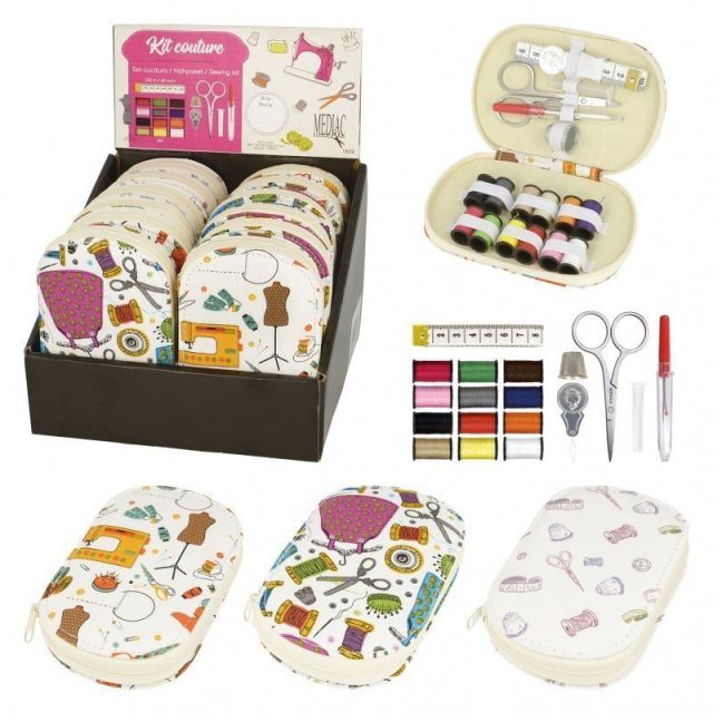 Trousse de couture de voyage Tissu motif accessoires de couture