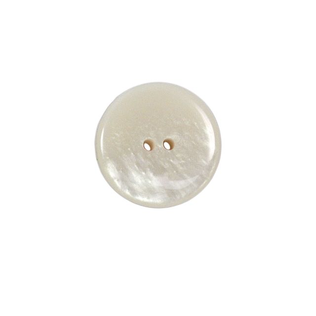 Bouton nacré plat Kate 22 mm - Blanc