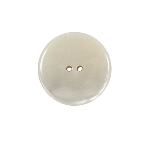 Bouton nacré plat Kate 27 mm - Blanc