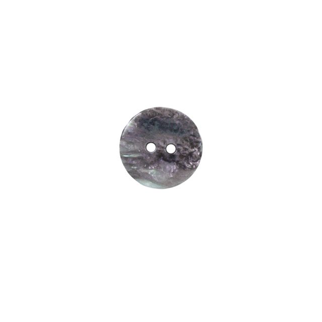 Bouton nacré plat Thierry 14 mm - Gris