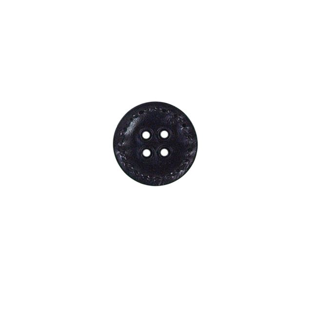 Bouton Joel aspect cuir 15 mm - Noir