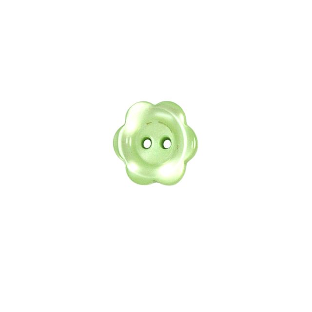 Bouton Yves fleur 15 mm - Vert