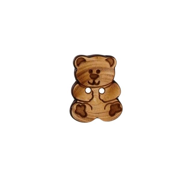 Bouton petit ourson en bois 15 mm