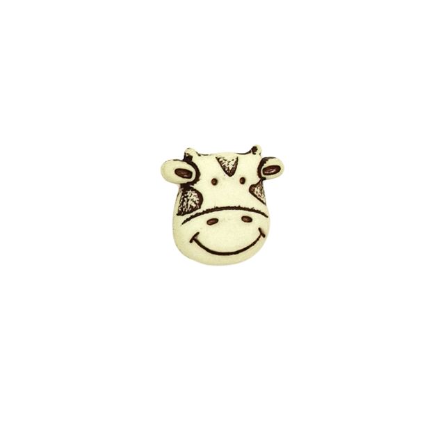 Bouton vache 15 mm - Beige