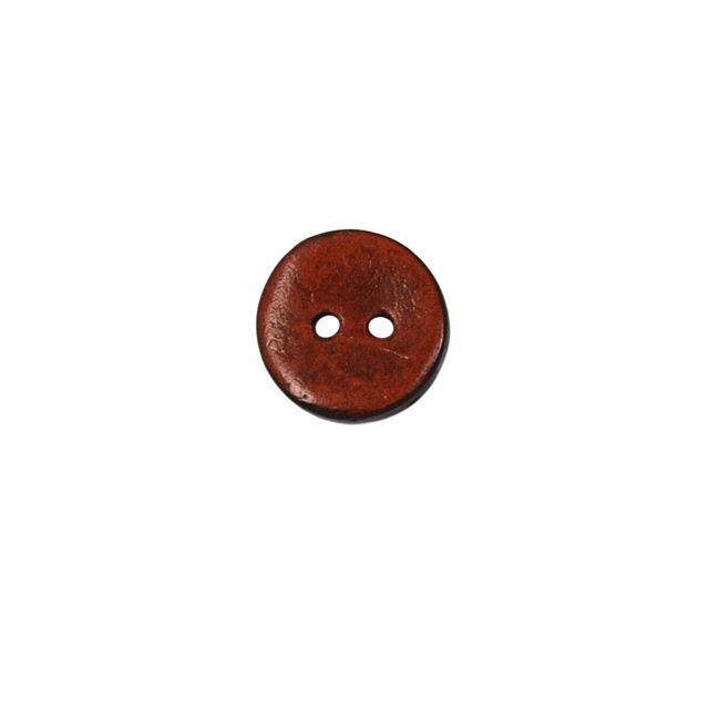 Bouton bois Claudie mat 15 mm - Orange