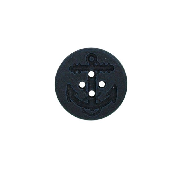 Bouton Pierre ancre 22 mm - Noir