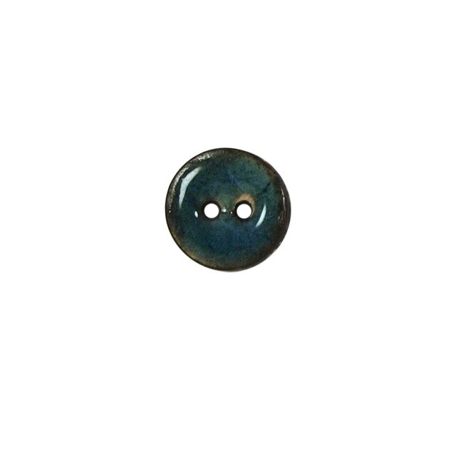 Bouton bois laqué Velentino 15 mm - Bleu