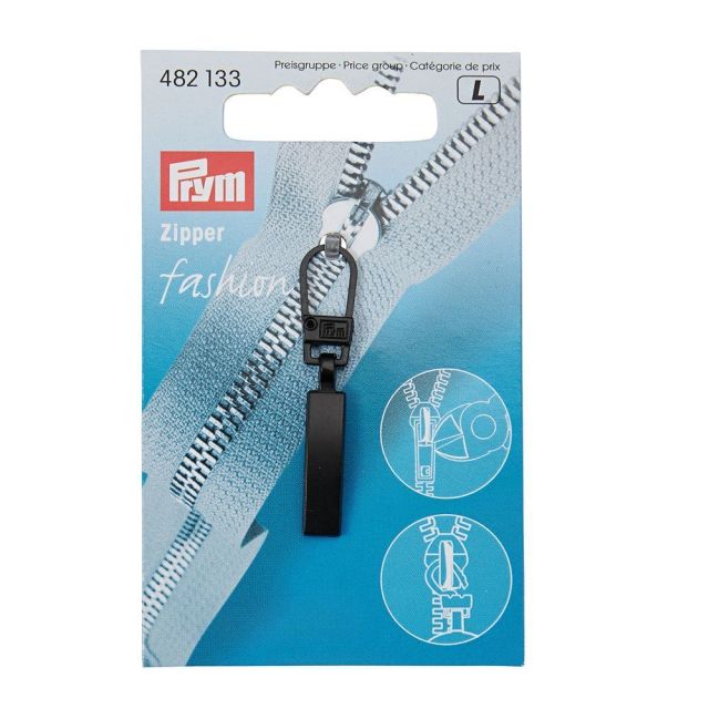 Tirette pour fermeture éclair Prym Fashion Classic Noir