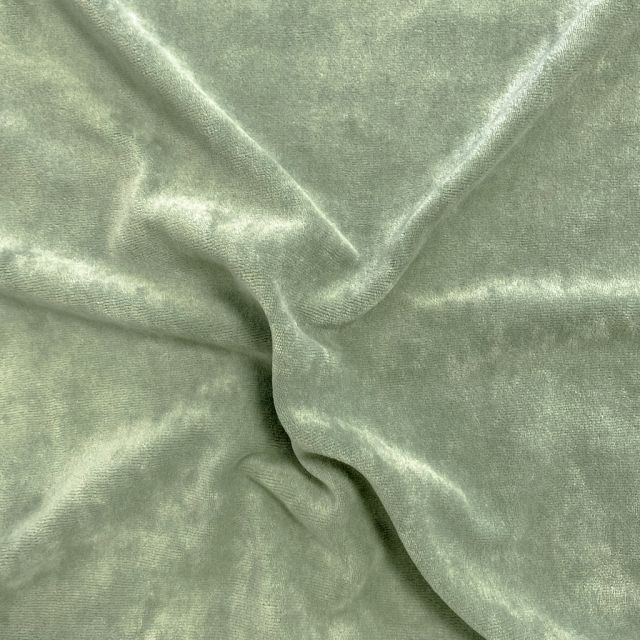 Tissu Velours d'ameublement tout doux uni Vert amande