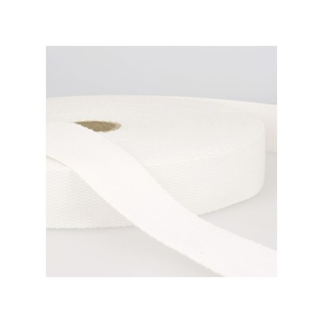 Sangle Coton uni Blanc - 3 Largeurs