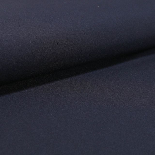 Tissu Gabardine Légère uni Bleu marine - Par 10 cm