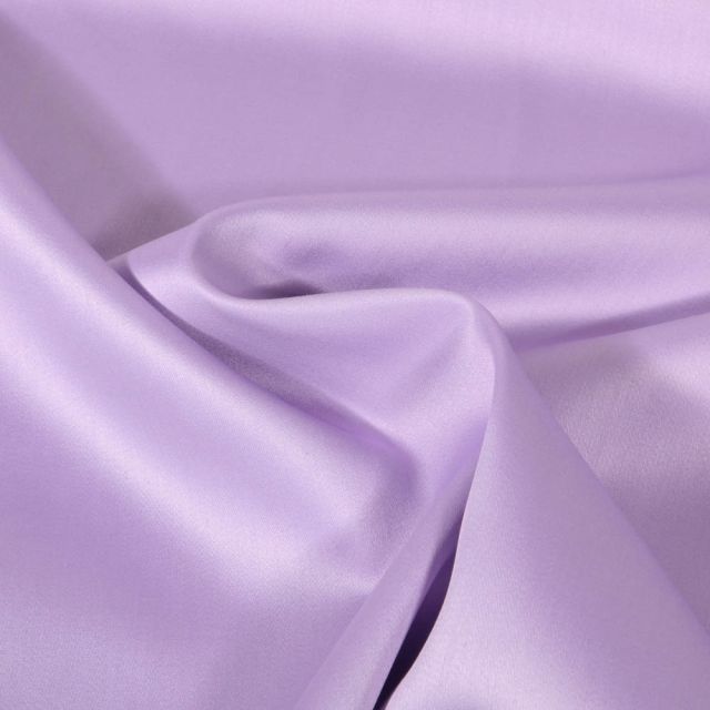 Tissu Satin de Coton uni Lilas