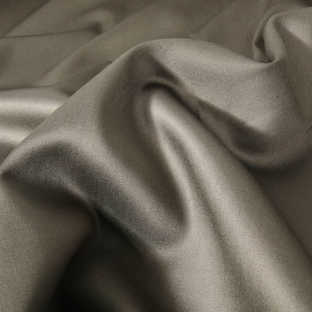 Tissu Satin de Coton uni Taupe