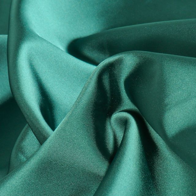 Tissu Satin Duchesse extensible Vert canard