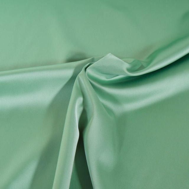 Tissu Satin Duchesse extensible Vert amande