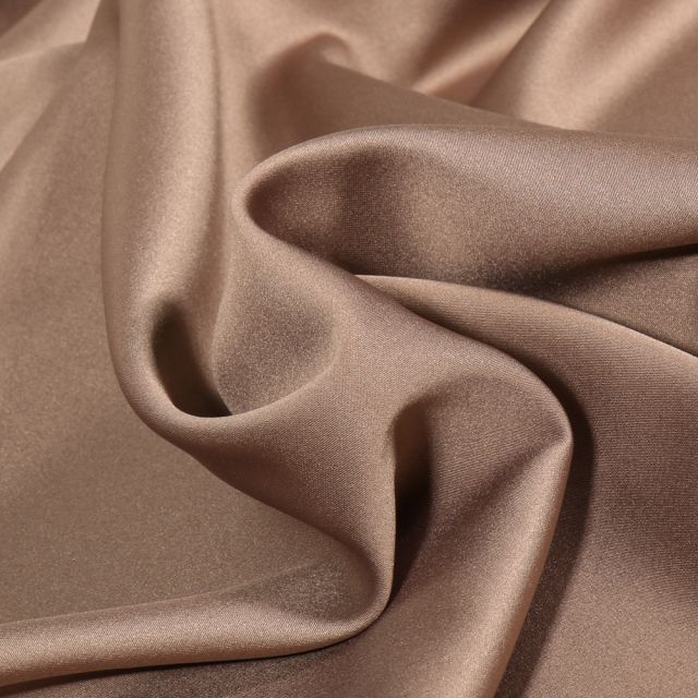 Tissu Micro Satin Royal toucher soie uni Taupe