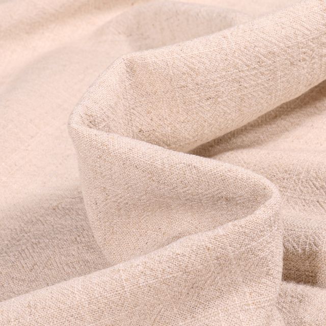 Tissu Lin lavé Viscose uni Beige clair