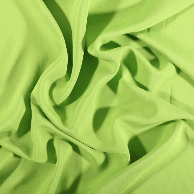 Tissu Voile de viscose uni Vert anis - Par 10 cm