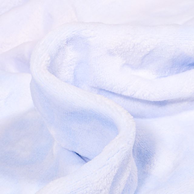 Tissu Doudou Etoiles et ronds sur fond Bleu layette