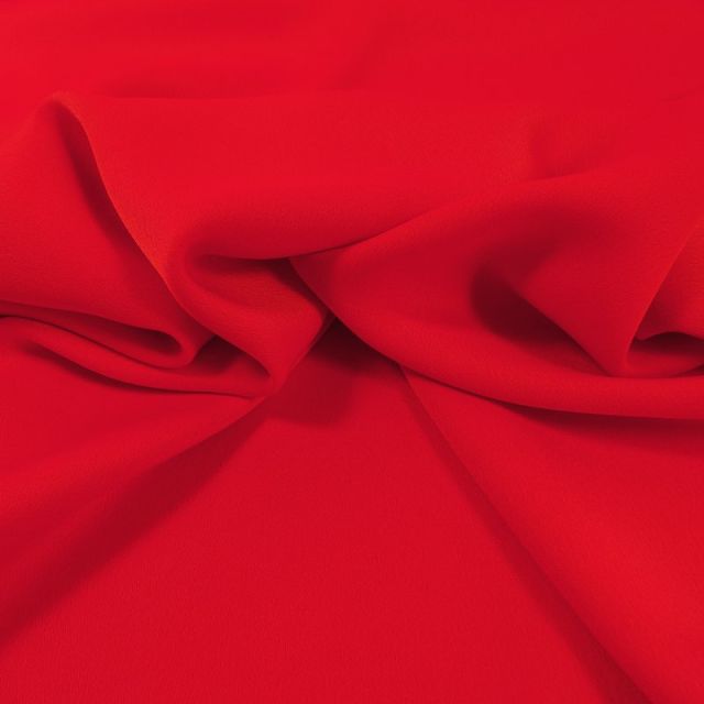 Tissu Crêpe satin mat Rouge Sang x10cm