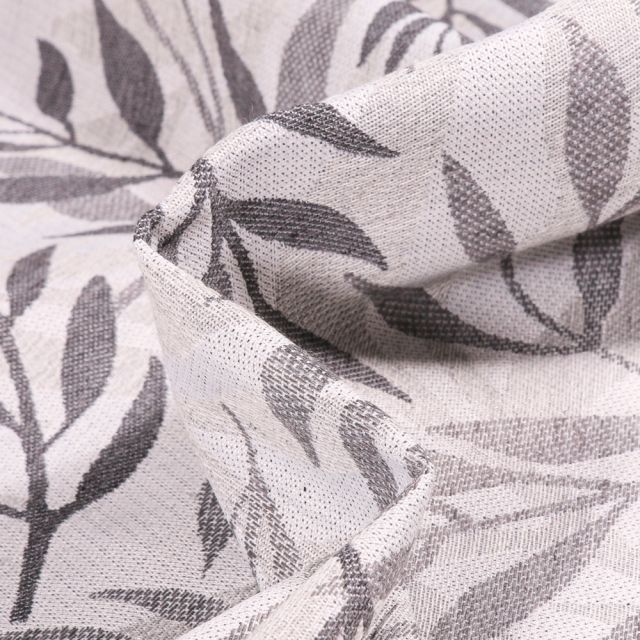 Tissu Jacquard Bamboo sur fond Gris