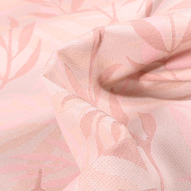 Tissu Jacquard Bamboo sur fond Rose nude