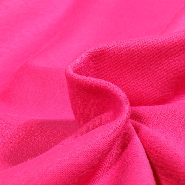 Tissu Sweat envers polaire Rose fuchsia