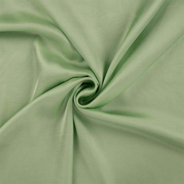 Tissu Satin de Viscose uni Vert amande