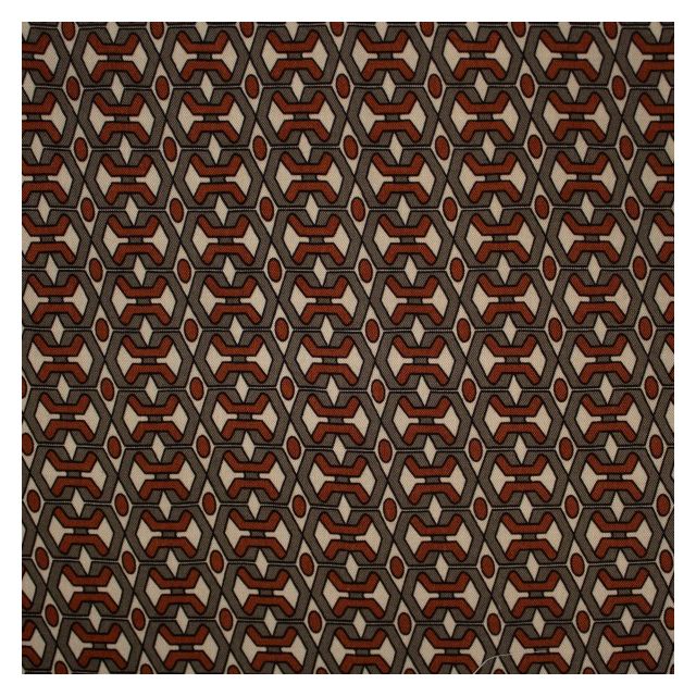 Tissu Viscose Twill Graphic Brown sur fond Beige sable