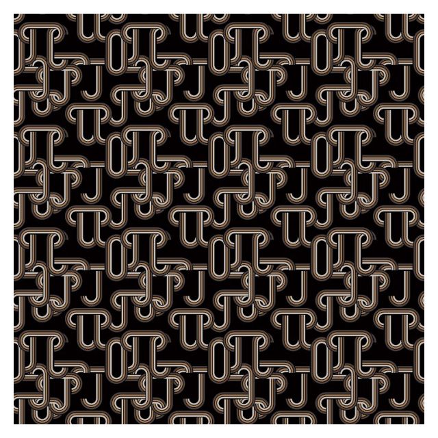 Tissu Viscose Twill Chains Marron sur fond Noir