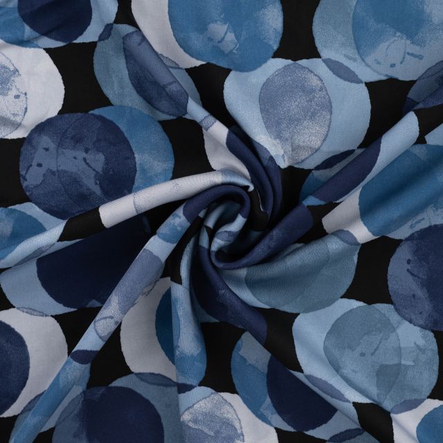 Tissu Satin Viscose Funny pois