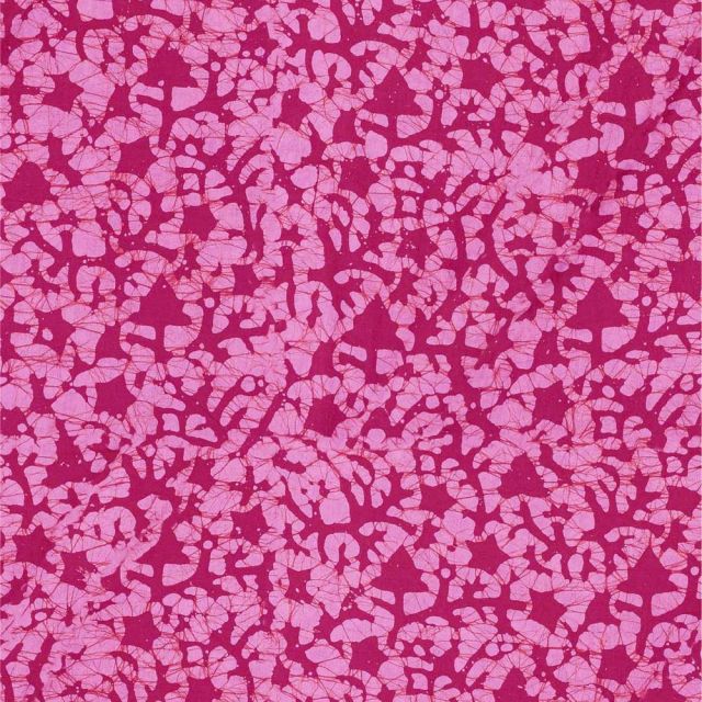 Tissu Viscose Chally inspiration Batik sur fond Rose fuchsia