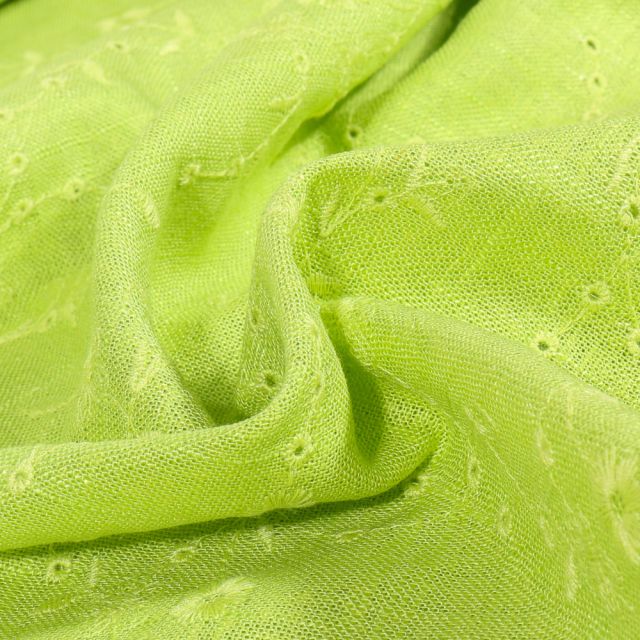 Tissu Lin Viscose Enora sur fond Vert anis