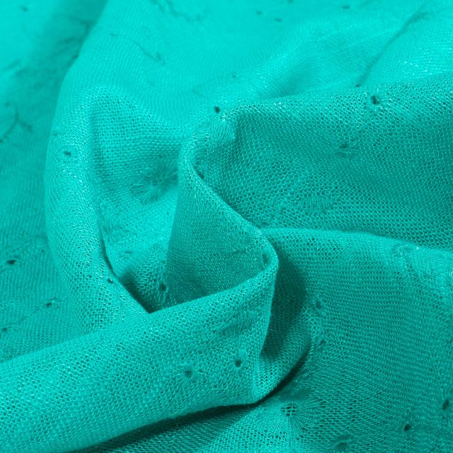 Tissu Lin Viscose Enora sur fond Bleu turquoise