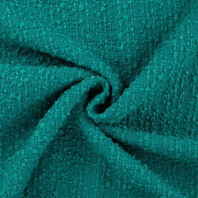 Tissu Bouclette Coco uni Vert émeraude