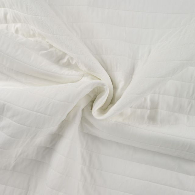 Tissu Coupe-Vent Matelassé uni Blanc