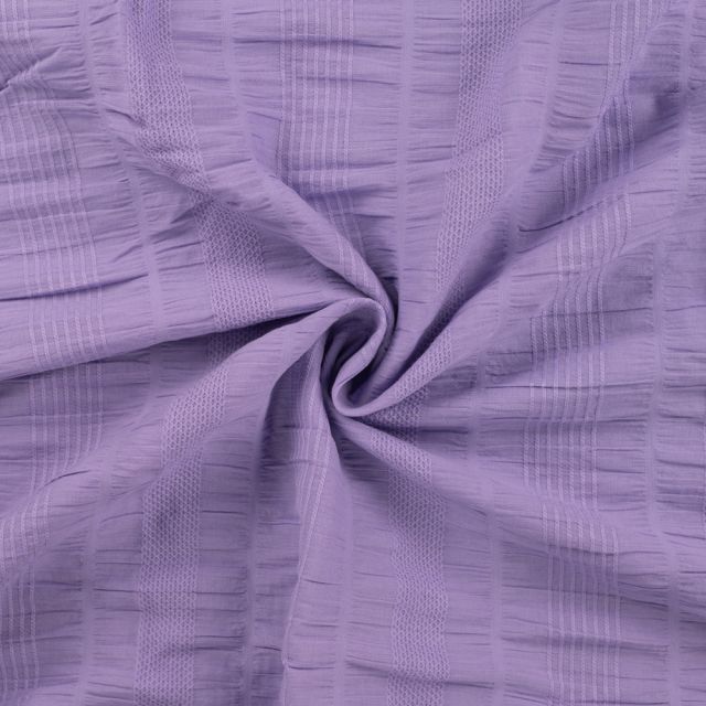 Tissu Coton Smocké uni Lilas