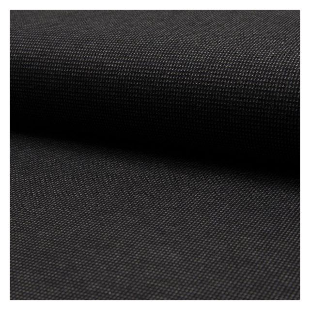 Tissu Jacquard polyviscose  extensible Pointillés Gris sur fond Noir - Par 10 cm