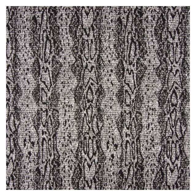 Tissu Jacquard Pailleté argent  Reptiles sur fond Gris - Par 10 cm