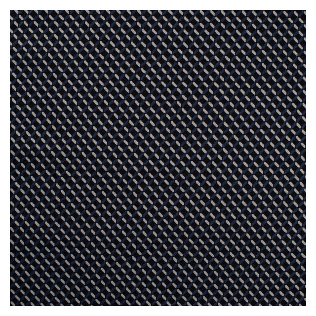 Tissu Jacquard polyviscose extensible Hexagone pétrole sur fond Noir