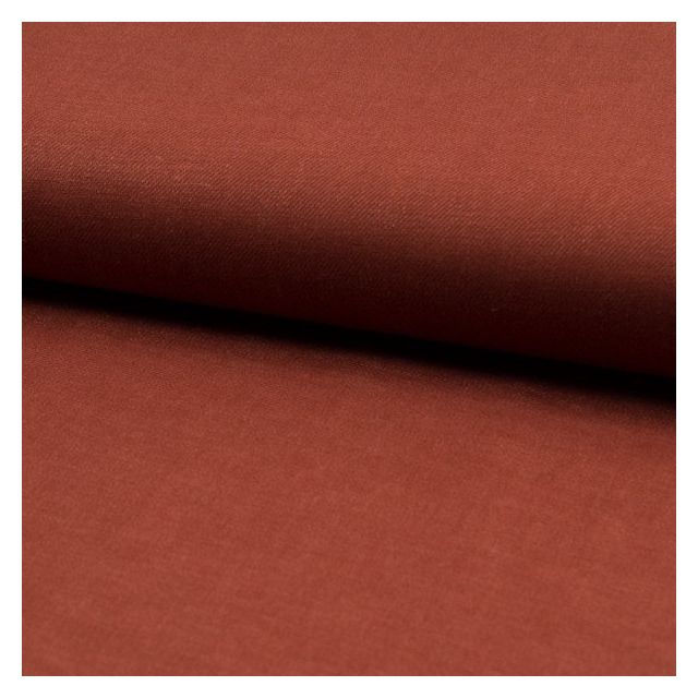 Tissu Viscose Lin twill lycra Terracotta - Par 10 cm