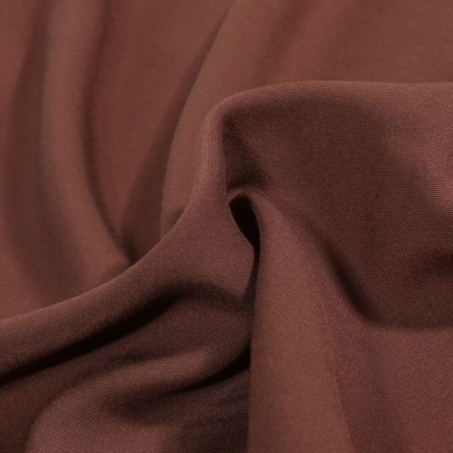 Tissu Viscose uni Poppy Marron