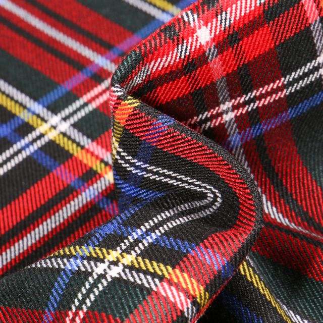 Tissu Tartan Ecossais  Georges sur fond Noir