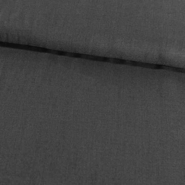 Tissu Gabardine Touché Laine Gris - Par 10 cm