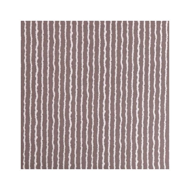 Tissu Crépon Viscose Rayures Blanches sur fond Taupe - Par 10 cm