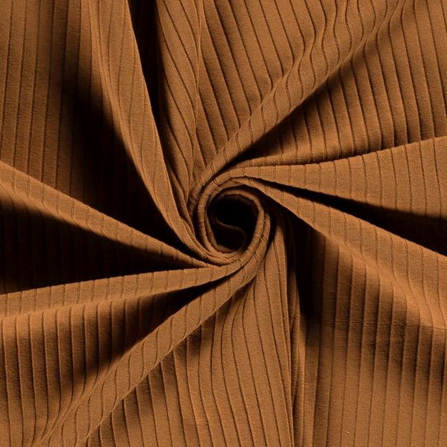 Tissu Jersey Bord Côte Baby uni Caramel