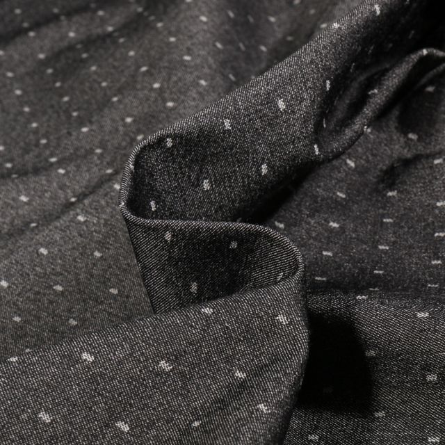 Tissu Bengaline Dots sur fond Noir