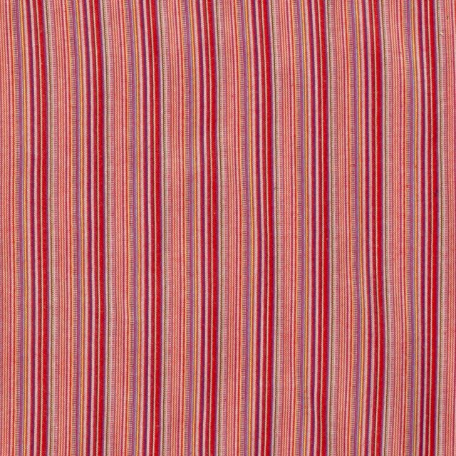 Tissu Jacquard Mexicain Rayé sur fond Rouge